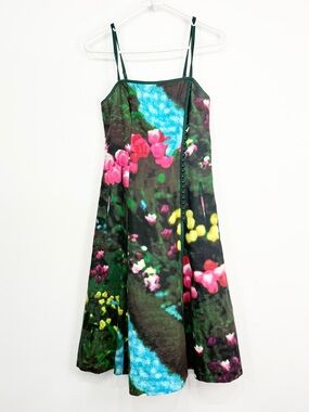 Tracy Reese Floral Midi Dress in Green, Pink, Blue, Yellow